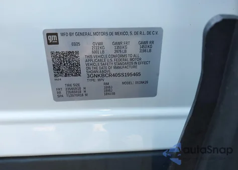 2025 Chevrolet Blazer Fwd 2Lt z USA, uszkodzony, nr VIN 3GNKBCR40SS195465